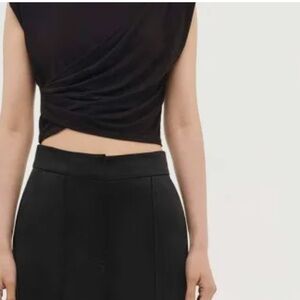 Simkhai Chic Black Draped Women's Crop Top